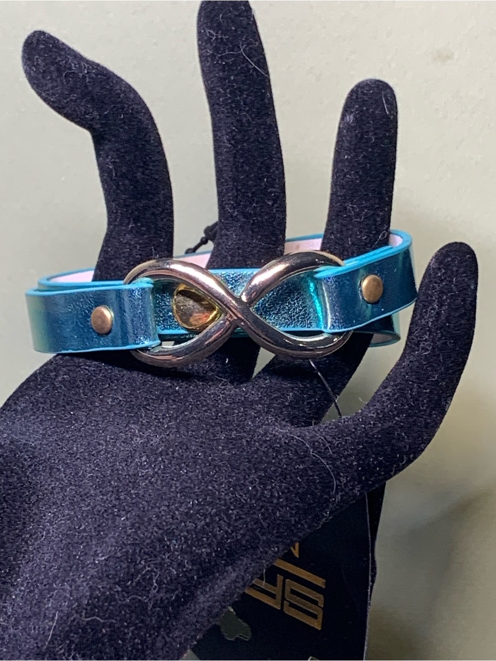 Infinity Accent Metallic Teal Women's Bracelet